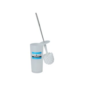 InterDesign Toilet Bowl Brush with Holder Chrome and Clear InterDesign Toilet Bowl Brush with Holder Chrome and Clear